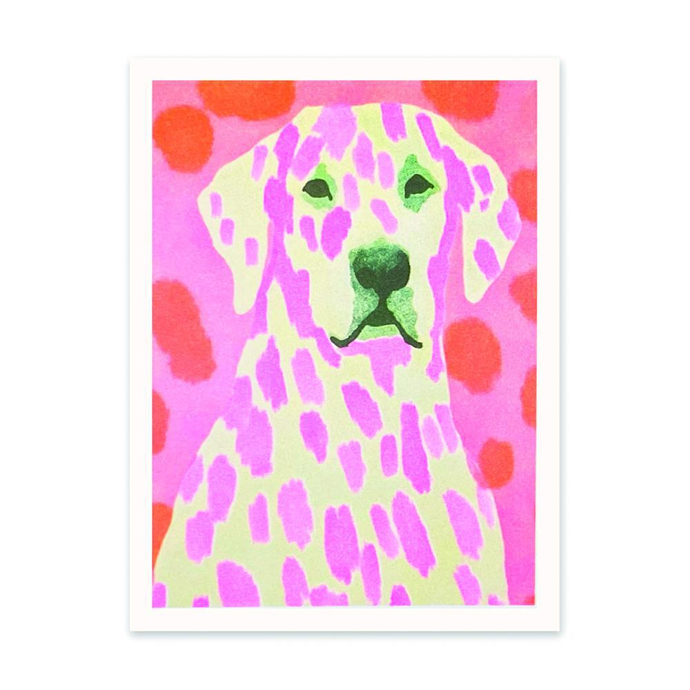 Ohh Deer Riso Print Neon Dalmation 6x8